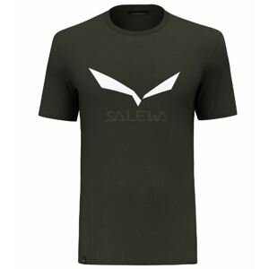 Salewa tričko Solid Logo Dry dark olive Velikost: L