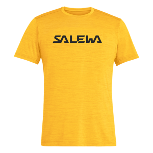 Salewa tričko Puez Hybrid 2 Dry M S/S Tee gold melange Velikost: M