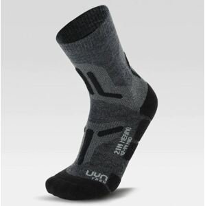 UYN ponožky Man Trekking 2In Merino Mid Socks grey black Velikost: 45-47