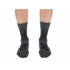 UYN ponožky Trekking Cool Merino Socks medium grey melange black Velikost: 39-41