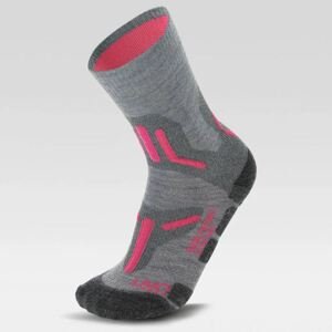 UYN ponožky Woman Trekking 2In Merino Mid Socks light grey pink Velikost: 35-36