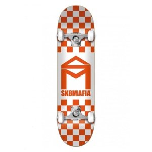 Sk8Mafia skateboards House Logo Checker Orange 8.0"x31.85" Sk8Mafia Complete white/orange Velikost: 8.0