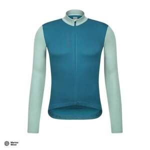 Cyklodres ISADORE  Patchwork Thermal Long Sleeve Jersey Blue Coral / Creme de Menthe (Cyklodres ISADORE )