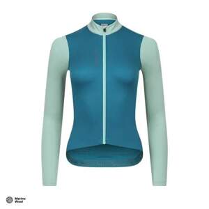 W Cyklodres ISADORE Patchwork Thermal Long Sleeve Jersey Blue Coral / Creme de Menthe (Cyklodres ISADORE )