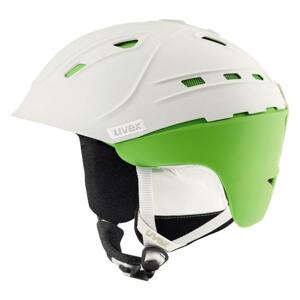 Lyžařská helma Uvex P2us - white-green mat 55-59