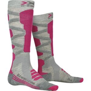 X-Socks Ski Silk Merino 4.0 Wmn - grey melange/pink 37-38