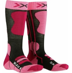 X-Socks Ski Junior 4.0 - anthracite melange/fluo pink 27-30
