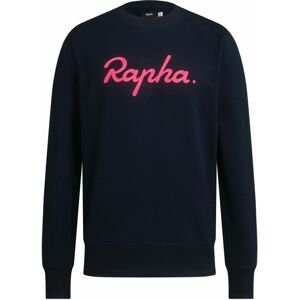 Rapha Men's Logo Sweatshirt - Dark Navy/Hi-Vis Pink XL