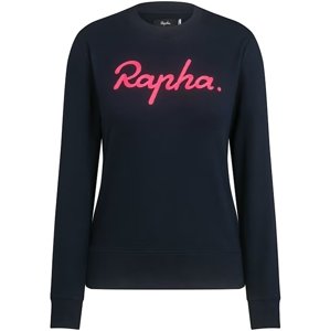 Rapha Women's Logo Sweatshirt - dark navy/hi-vis pink M