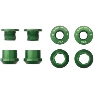 Wolf Tooth Set 4x Chainring Bolts+Nuts 6 mm - green uni