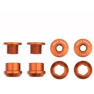 Wolf Tooth Set 4x Chainring Bolts+Nuts 6 mm - orange uni