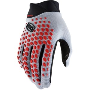 100% Geomatic Gloves Grey/Racer Red S
