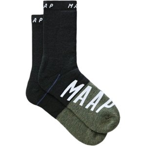 MAAP Apex Wool Sock - Black/ Green S/M
