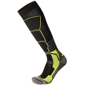 Mico Light Weight Superthermo Natural Merino Ski Socks - nero/giallo fluo 41-43