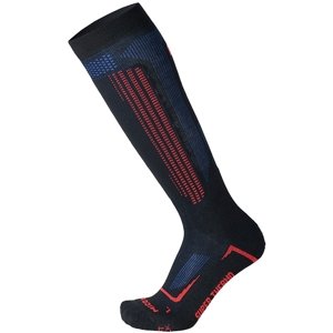 Mico Medium Weight Superthermo Primaloft Merino Ski Socks - nero/rosso/azzurro 38-40