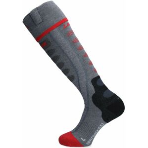 Lenz Heat Sock 5.1 Toe Cap Slim Fit - grey/red 39-41