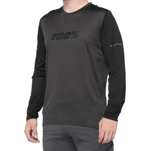 100% Ridecamp Long Sleeve Jersey Black/Charcoal M