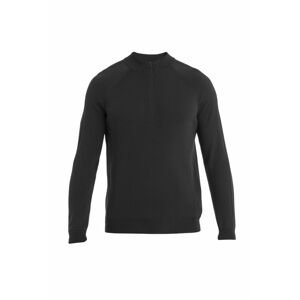 ICEBREAKER Mens MerinoFine Luxe LS Half Zip Sweater, Black velikost: L