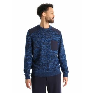 Pánský svetr ICEBREAKER Mens Barein Crewe Sweater, Midnight Navy/Lazurite velikost: L
