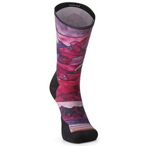 Smartwool W ATHLETE EDITION RUN PRINT CREW meadow mauve Velikost: M ponožky