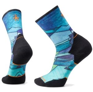 Smartwool ATHLETE EDITION RUN PRINT CREW cascade green Velikost: L ponožky