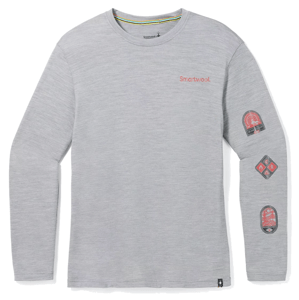 Smartwool OUTDOOR PATCH GRAPHIC LONG SLEEVE TEE light gray heather Velikost: L tričko