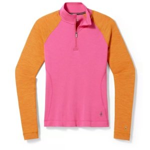 Smartwool W CLASSIC THERMAL MERINO BL 1/4 ZIP B power pink Velikost: L spodní prádlo