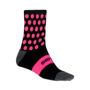 SENSOR PONOŽKY DOTS černá/růžová Velikost: 6/8 ponožky