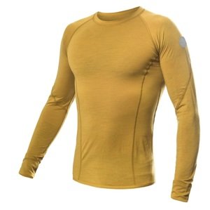 SENSOR MERINO AIR pánské triko dl.rukáv mustard Velikost: L pánské tričko s dlouhým rukávem