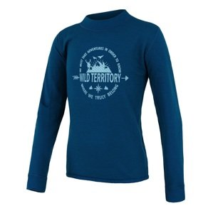 SENSOR MERINO DF TERRITORY dětské triko dl.rukáv deep blue Velikost: 90 dětské triko s dlouhým rukávem