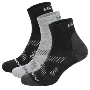 Husky Ponožky Trip 3pack černá/sv. šedá/tm. šedá Velikost: M (36-40) ponožky
