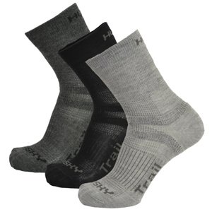 Husky Ponožky Trail 3 pack černá/antracit/sv.šedá Velikost: XL (45-48) ponožky