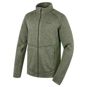 Husky Pánský fleecový svetr na zip Alan M khaki Velikost: L pánský svetr