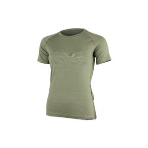 Lasting dámské merino triko s tiskem LAVY zelené Velikost: XL dámské triko