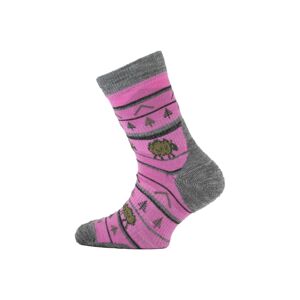 Lasting TJL 408 růžová merino ponožka junior slabší Velikost: (24-28) XXS ponožky