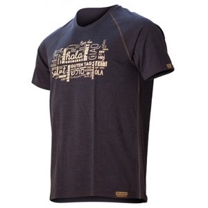 Lasting pánské merino triko s tiskem TOTO modré Velikost: L pánské tričko s krátkým rukávem