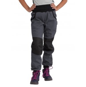 Unuo, Dětské softshellové kalhoty s fleecem Street Strong, Tm. šedá Velikost: 116/122
