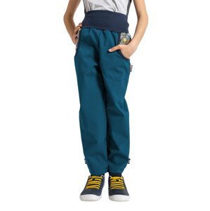 Unuo, Dětské softshellové kalhoty s fleecem Basic, Kobaltová, BAGRY Velikost: 80/86