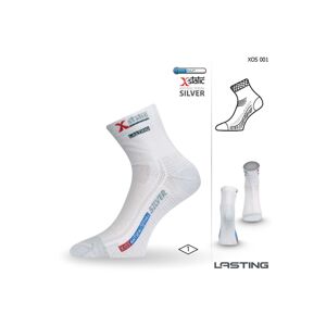 Lasting XOS 001 bílá ponožky se stříbrem Velikost: (42-45) L ponožky