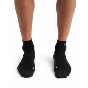 Pánské merino ponožky ICEBREAKER Mens Run+ Ultralight Mini, Black/Snow velikost: 42-44 (M)