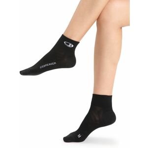 Dámské merino ponožky ICEBREAKER Wmns Run+ Ultralight Mini, Black/Snow velikost: L