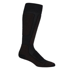 Pánské merino ponožky ICEBREAKER Mens Ski+ Medium OTC, Jet Heather/Espresso/Black velikost: 39-41,5 (S)