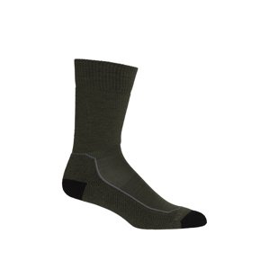 Pánské merino ponožky ICEBREAKER Mens Hike+ Medium Crew, Loden/Blk/Gritstone Heather velikost: 44,5-46,5 (L)