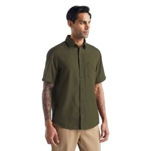 pánské merino triko krátký rukáv ICEBREAKER Mens Steveston SS Shirt, Loden velikost: XL