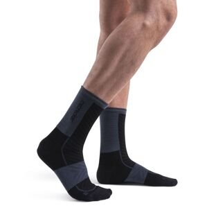 Pánské merino ponožky ICEBREAKER Mens Merino Run+ Ultralight Crew, Black/Graphite velikost: 39-41,5 (S)