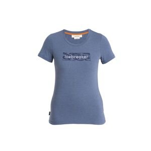 ICEBREAKER Wmns Merino Central Classic SS Tee Glacial Flow Logo, Dawn velikost: M