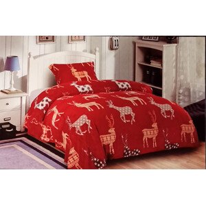 Top textil Povlečení Mikroplyš Red Deer 140x200, 70x90 cm, červené