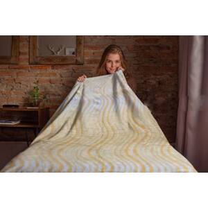Top textil Fleecová deka Vlnka 130x150 cm žlutá
