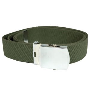 MIL-TEC® Opasek US šířka 38mm kalhotový se stříbrnou sponou ZELENÝ Barva: Zelená