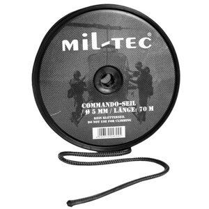 MIL-TEC® Šňůra COMMANDO 5mm ČERNÁ 70m Barva: Černá